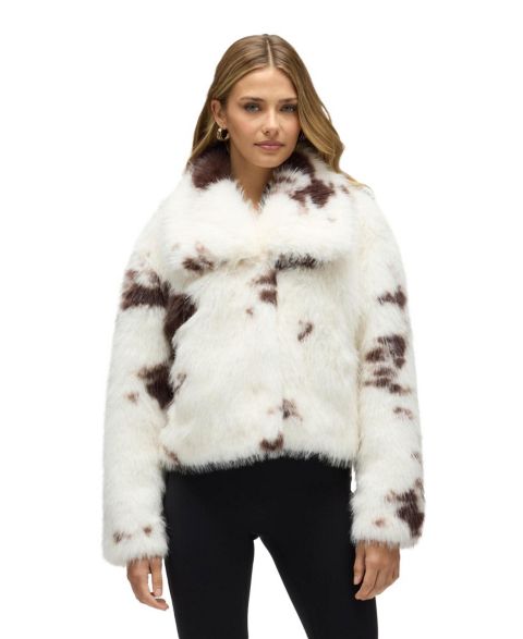 Женская куртка NVLT Long-Hair Cropped Faux Fur, цвет: Коричневый