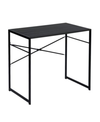 39" Wood and Metal H-Shape Computer Desk