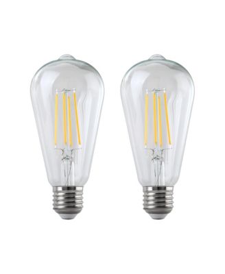 6W Vintage Clear Glass 2700K Warm White Dimmable LED Filament Light Bulb 2-Pack
