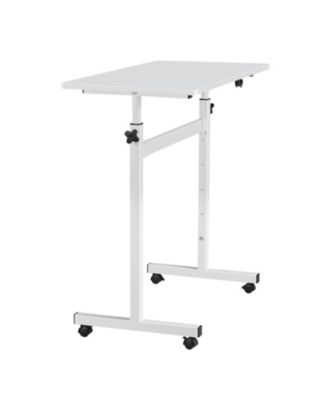Adjustable Standing 32x16 in with Lockable Casters and Hook 55.1 Lbs Capacity for Home Office Desk