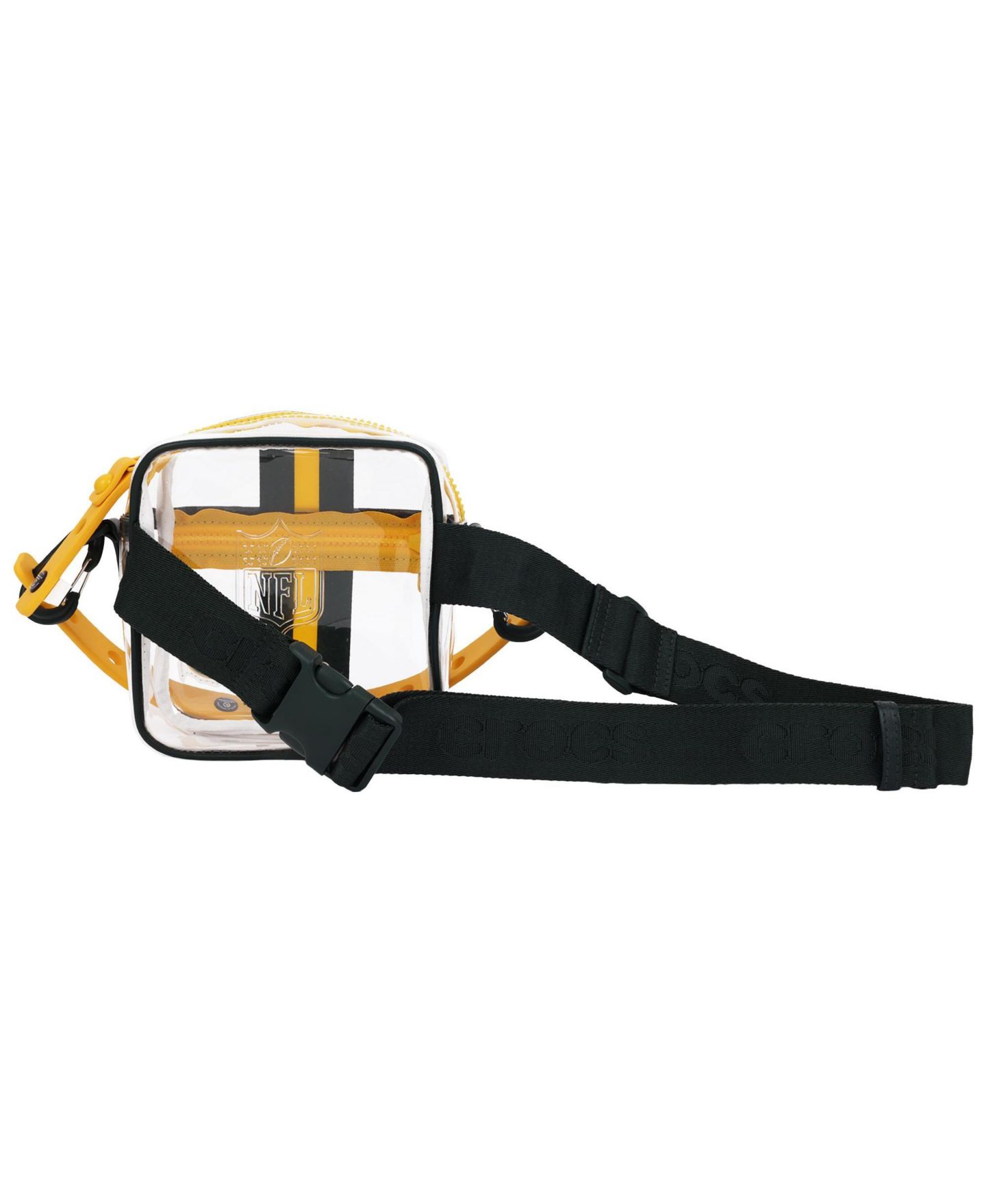 Мужская сумка Crocs Green Bay Packers Clear Stadium Adjustable Crossbody, цвет: Зелёный / Жёлтый — фото 2