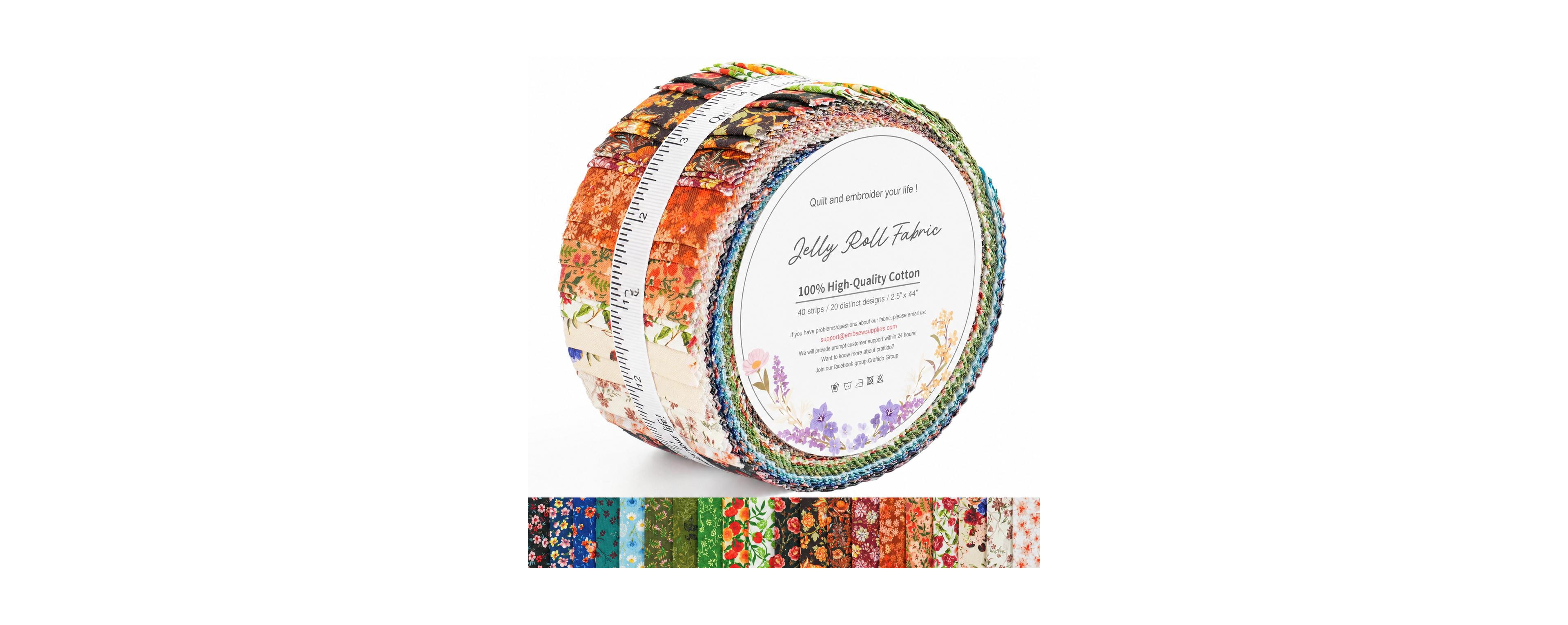 Aeelike 20 Print Cotton Fabric Precut Strips For Quilting Crafting Sewing Home Decor