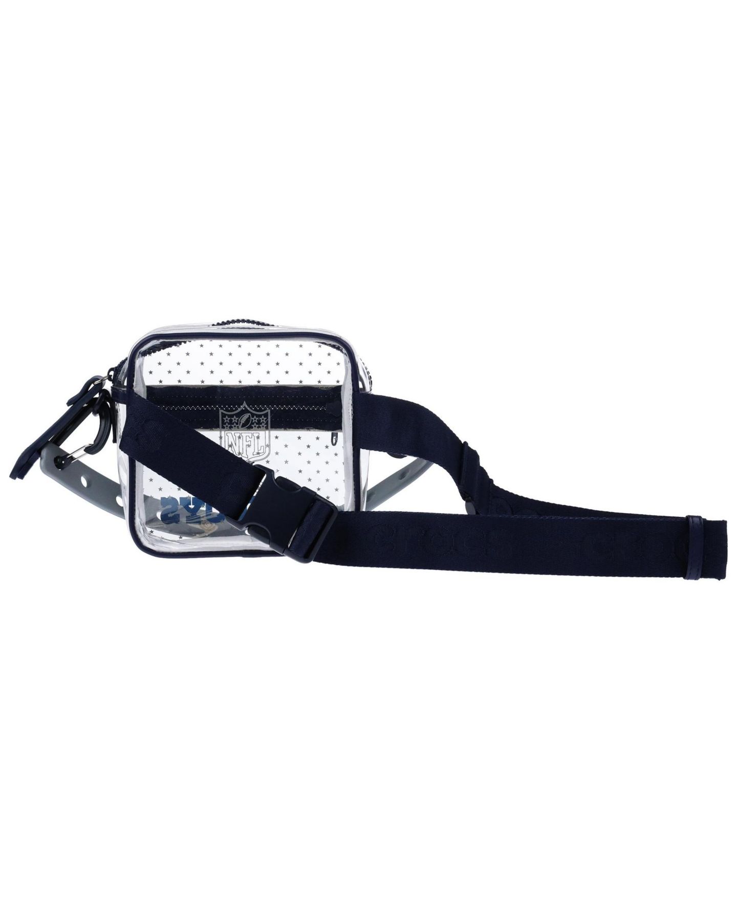 Мужская сумка Crocs Dallas Cowboys Clear Stadium-Approved Jibbitz-Compatible Crossbody, цвет: Тёмно-синий / Серый — фото 3