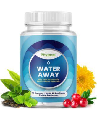 Water Retention Support Capsules with Dandelion Leaf, Tea, Cranberry and Potassium, 90 Count