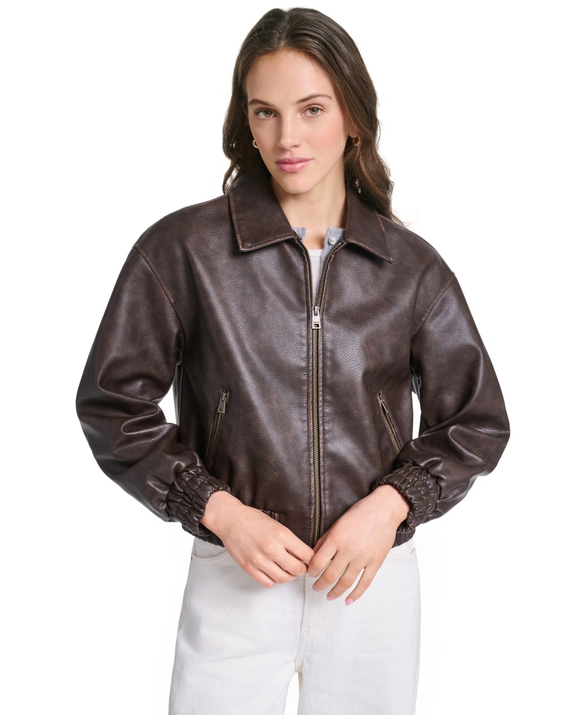 Levi's Women's Bomber Faux Leather Jacket - Vintage Brown