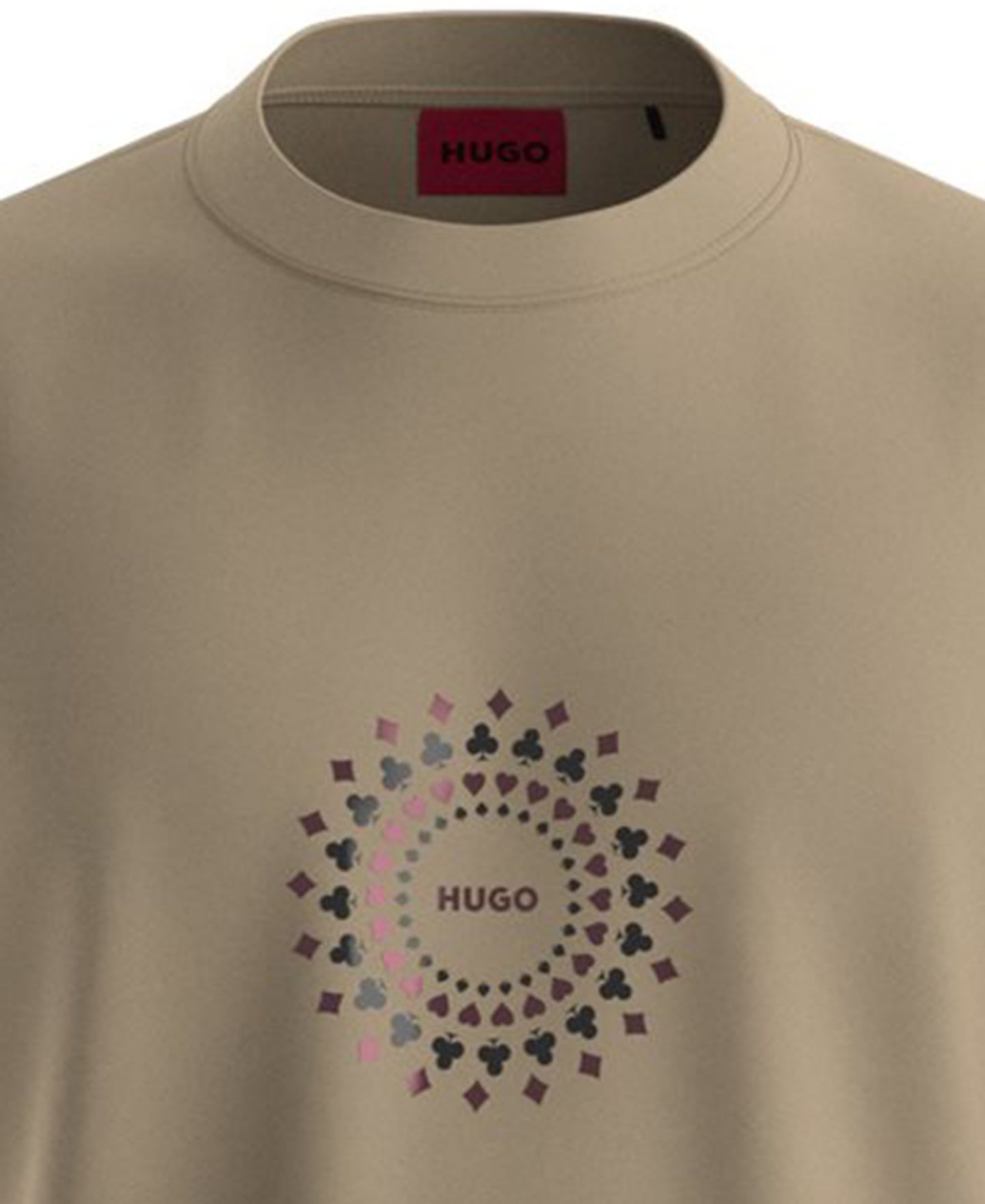 Мужская футболка Hugo Boss Regular-Fit Graphic, цвет: Средний бежевый — фото 2