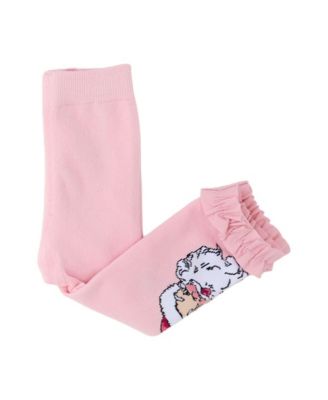 Girls Patterned Footless Ruffle Tights