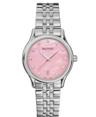 Women's Swiss Quartz Beleganza Lady M Sapphire Crystal Silver Stainless Steel Watch 32mm
