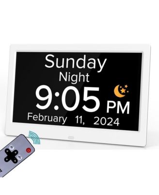 Digital Day Clock 10" Voice Announce 33 Reminders Remote Control Digital Clock