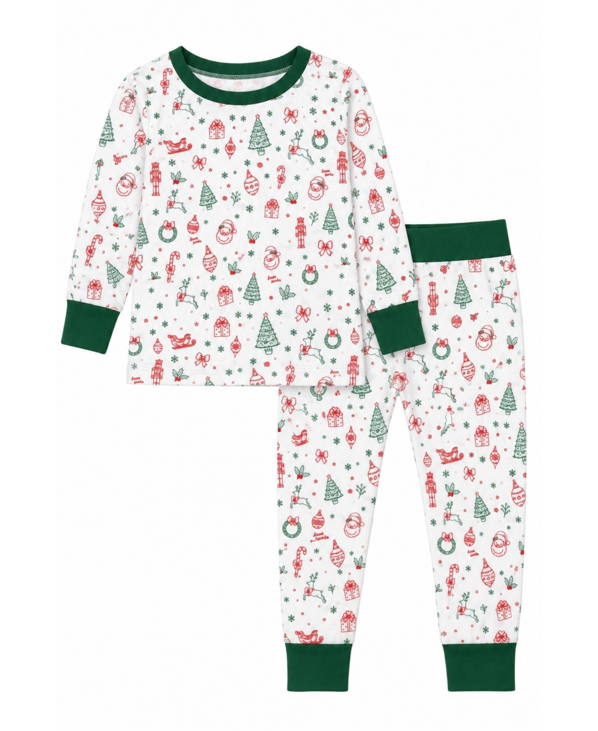 Bits & Bows Boys' and Girls' Dear Santa Long-Sleeve Tee Pants, 2-Piece Set