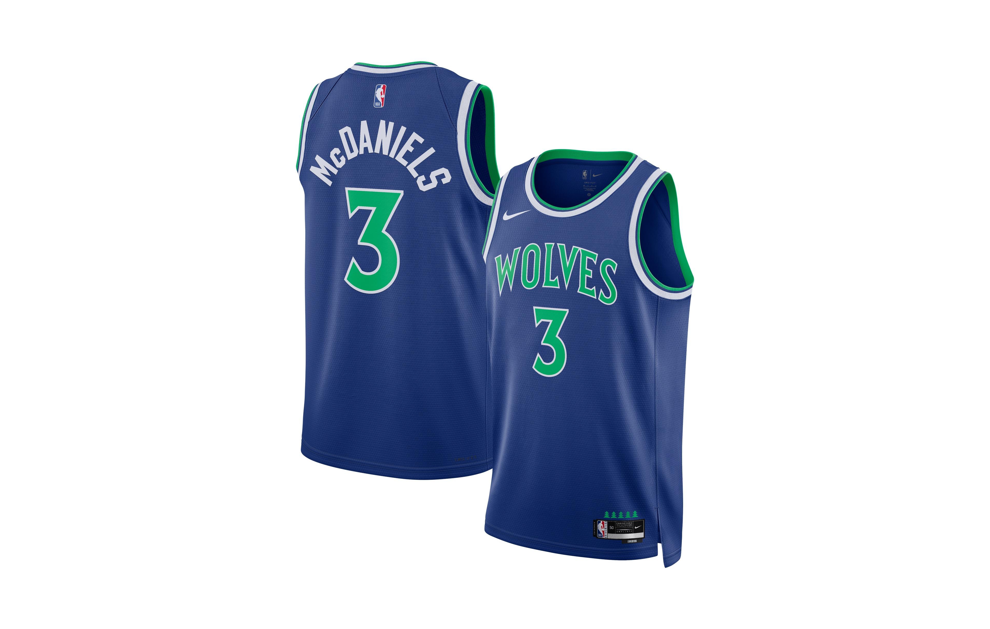 Nike Men's and Women's Jaden McDaniels Blue Minnesota Timberwolves Swingman Jersey