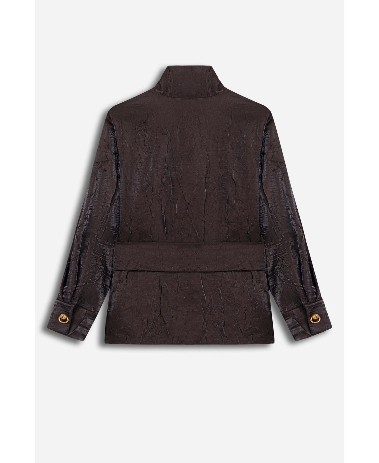 Женская рубашка NOCTURNE Stand Collar Crinkle Effect, цвет: Коричневый — фото 6