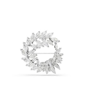 Rhodium-Plated Zirconia Marquise Mesmera Brooch