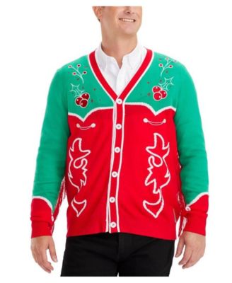Big & Tall Christmas Cowboy Cardigan Sweater