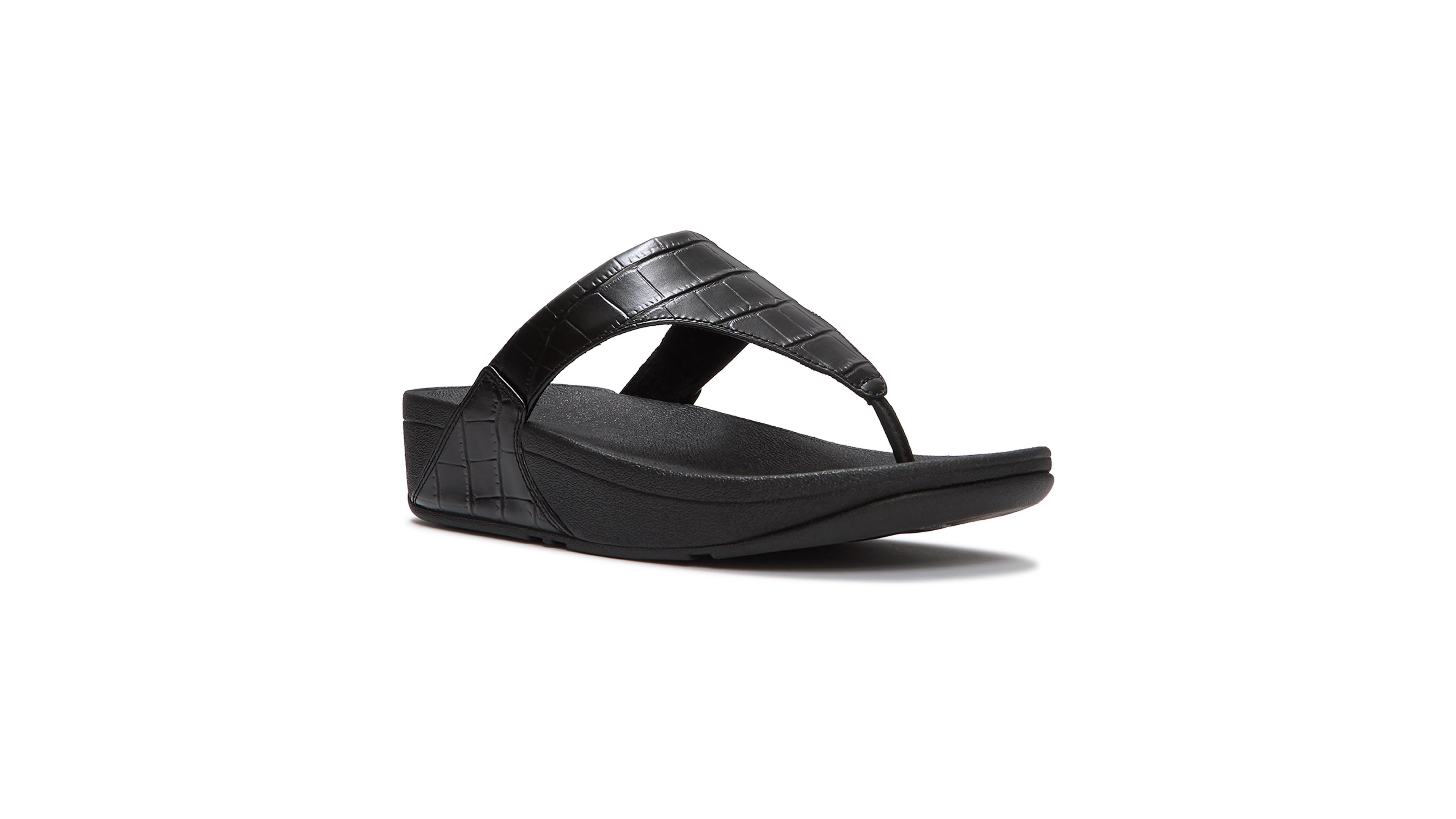 FitFlop Women's Lulu Crocodile Arch Support Wedge Sandals