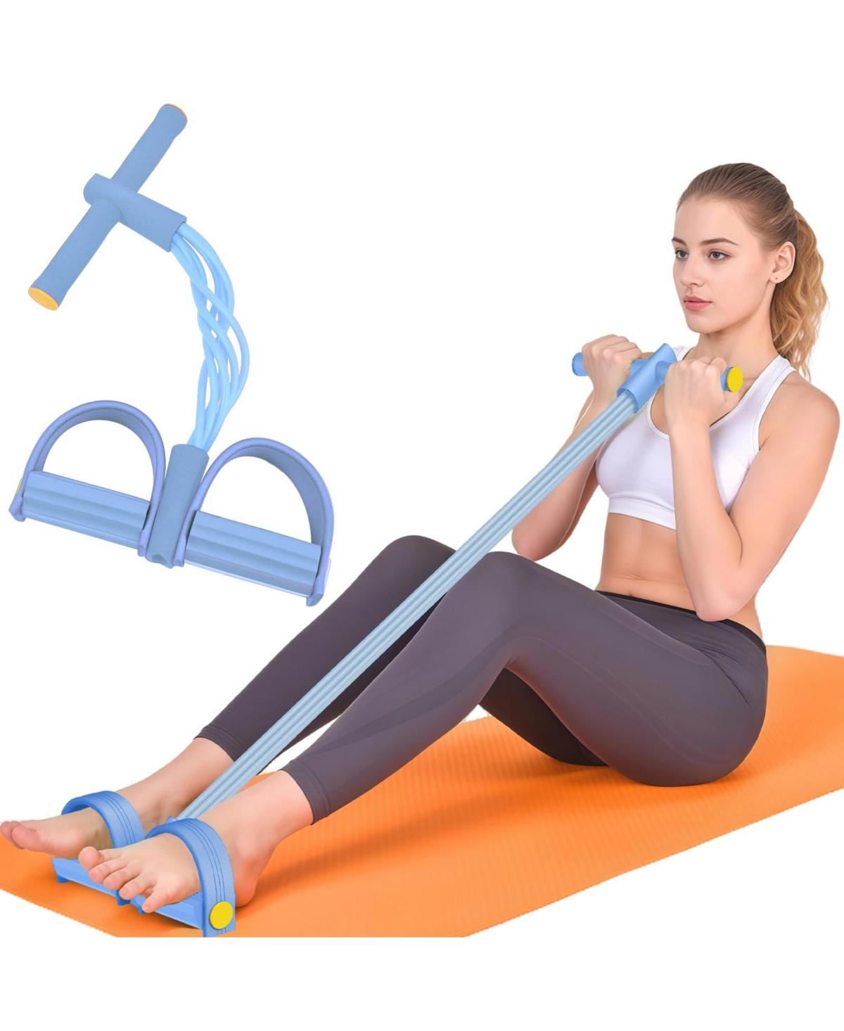 Sportneer 6 Tube Pedal Resistance Band With Handles Exercise Equipment For Home Gym Travel