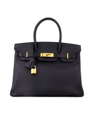 Pre-Owned HERMES Birkin 30 Handbag Black Epsom with Gold Hardware