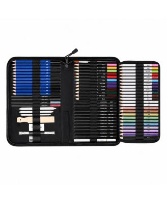 Pro Art Supplies Drawing Sketching Kit with Sketchbook Watercolor Paper Pencils for Artists Beginners Adults