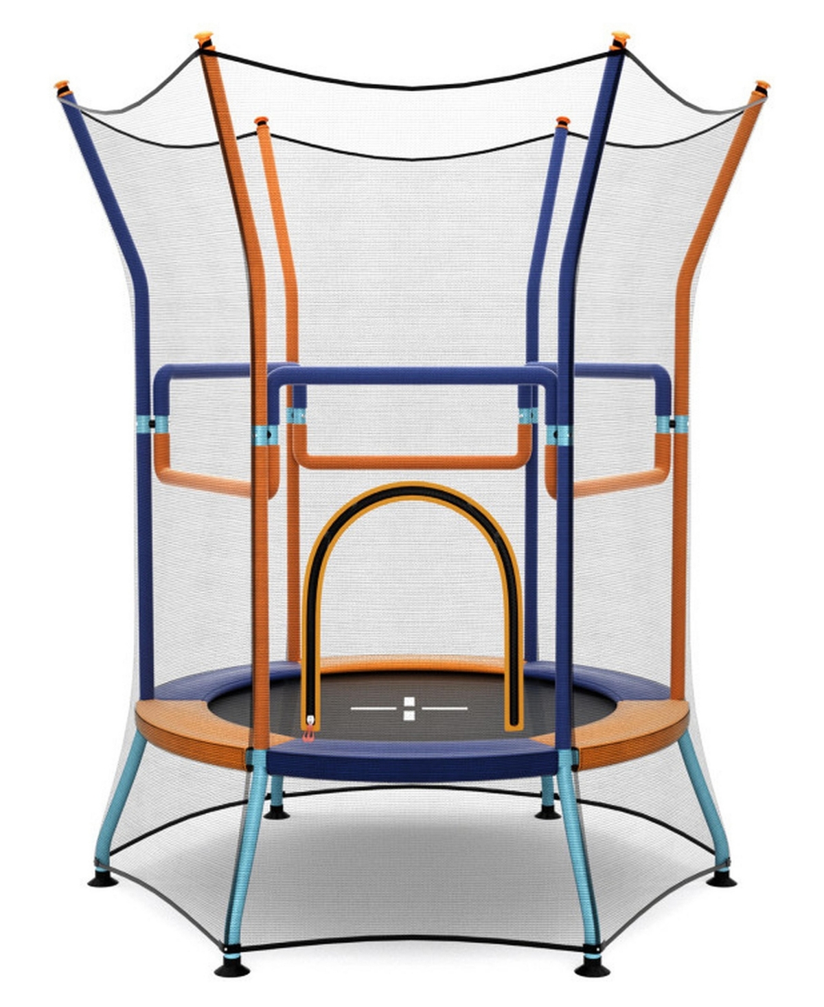 Sevorley Mini Trampoline with Safety Enclosure Net and Foam Handles, 59", Ages 3-8