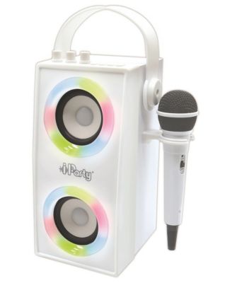 iParty Portable Bluetooth Karaoke Speaker with Microphone, LED Light Effects and Rechargeable Battery BTP180BKZ