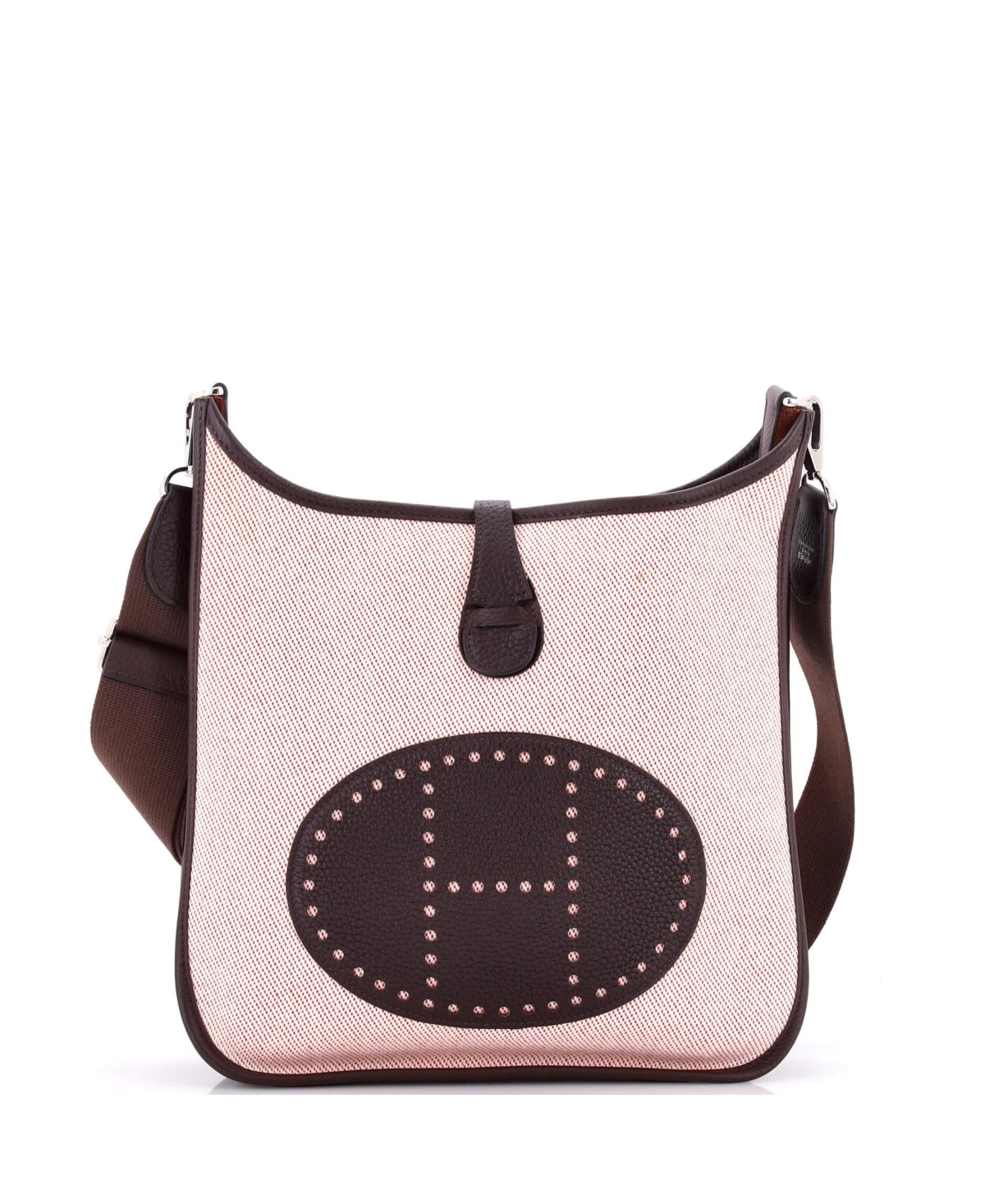 Pre-Owned Hermes Pm Evelyne Bag Gen Iii Toile and Leather - Brown