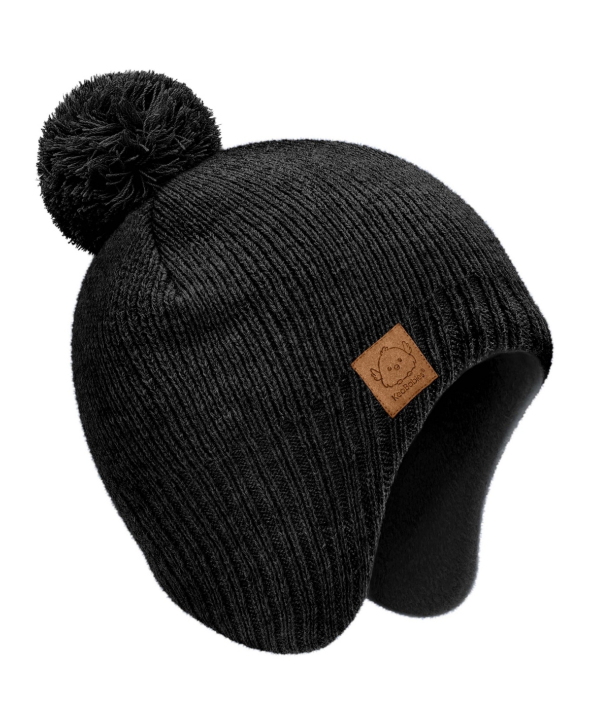 KeaBabies Muff Baby Beanie, Baby Hat for Baby Boys, Girls, Winter Hats for Kids, Newborn, Infant, Toddler 0-36 months - Onyx