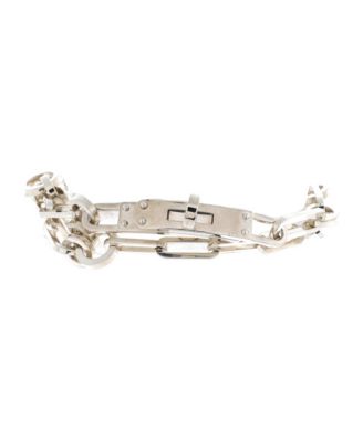 Pre-Owned Herm&eacute;s Sterling Silver Kelly Double Chain Bracelet