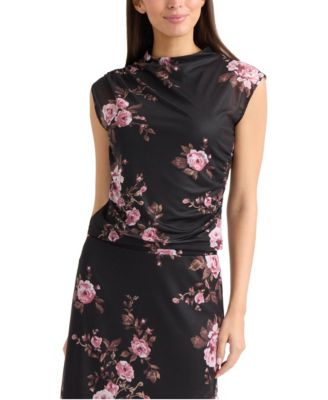 Women's Mesh Top with Side Shirring