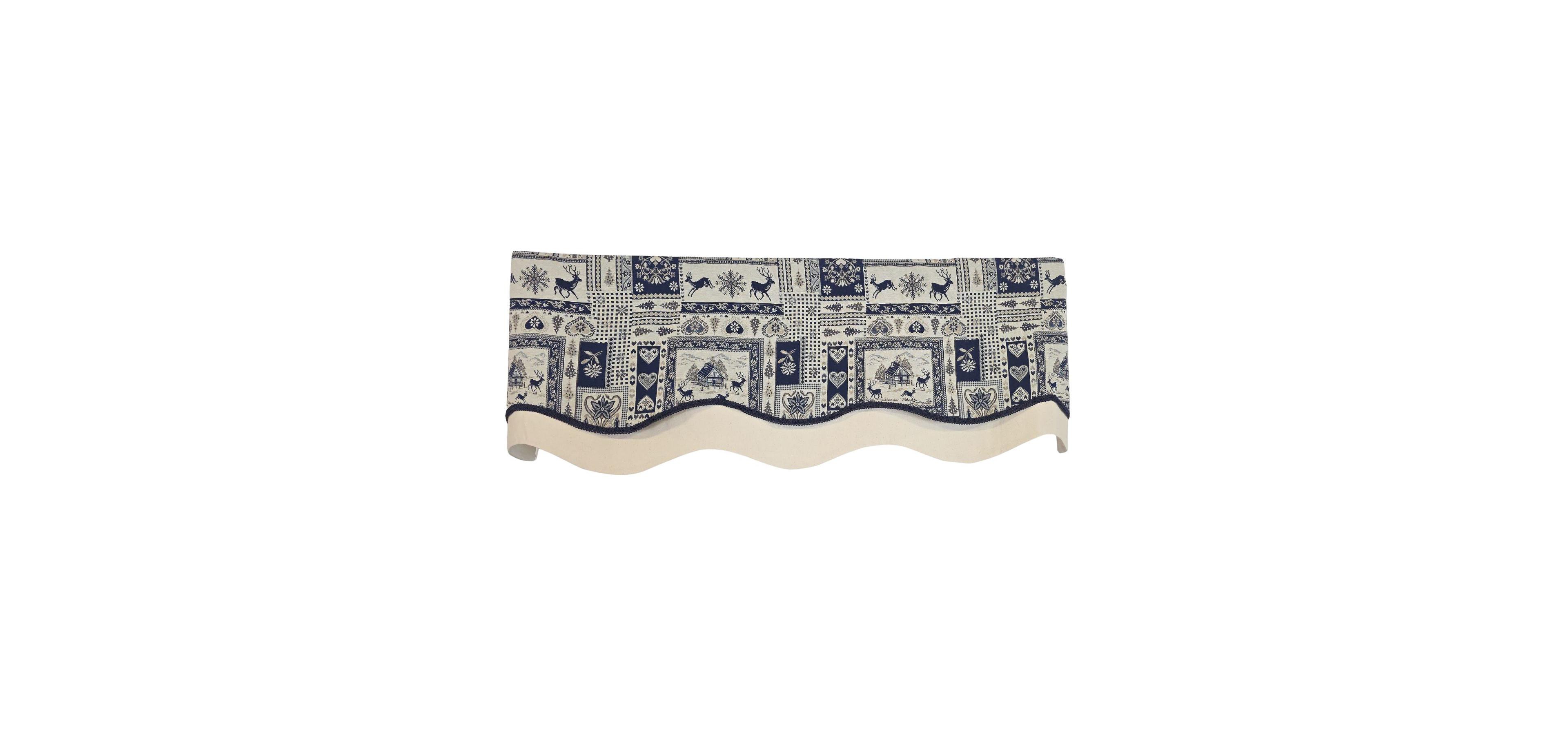 Rlf Home 100% Cotton Lakewood Trimmed Glory Lined Window Valance 50" x 17
