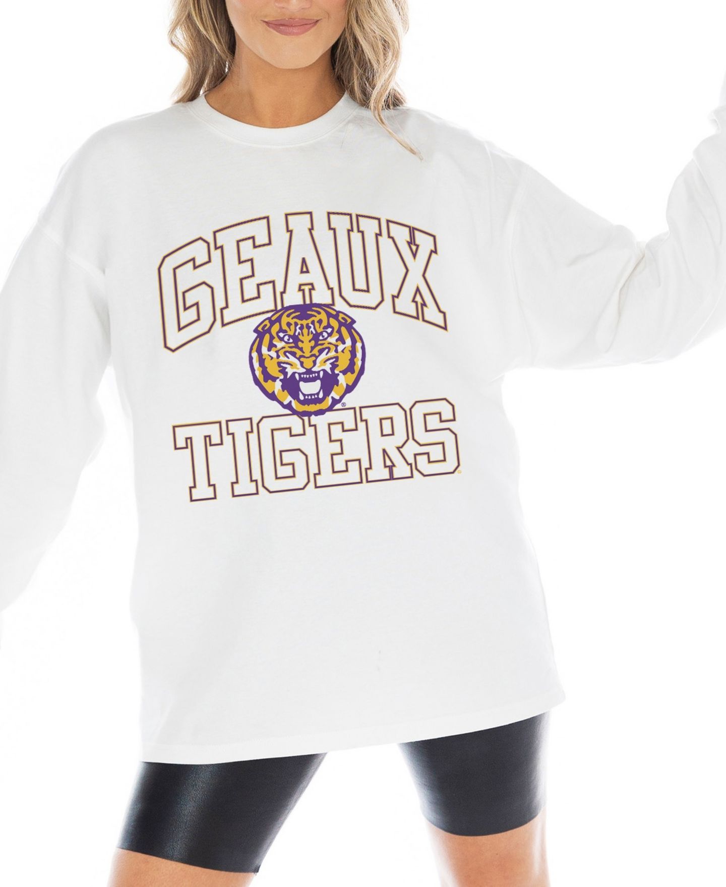 Женская футболка Gameday Couture White LSU Tigers Mind Games Oversized Long-Sleeve — фото 5
