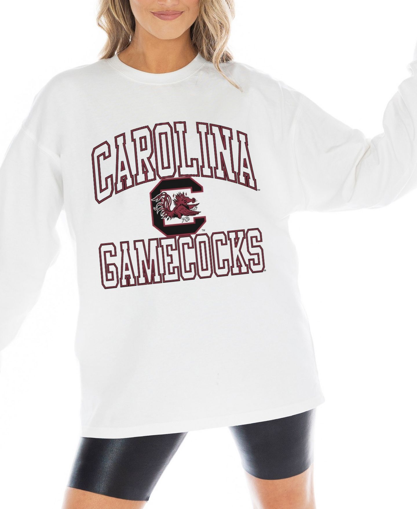Женская футболка Gameday Couture White South Carolina Gamecocks Mind Games Oversized Long-Sleeve — фото 5