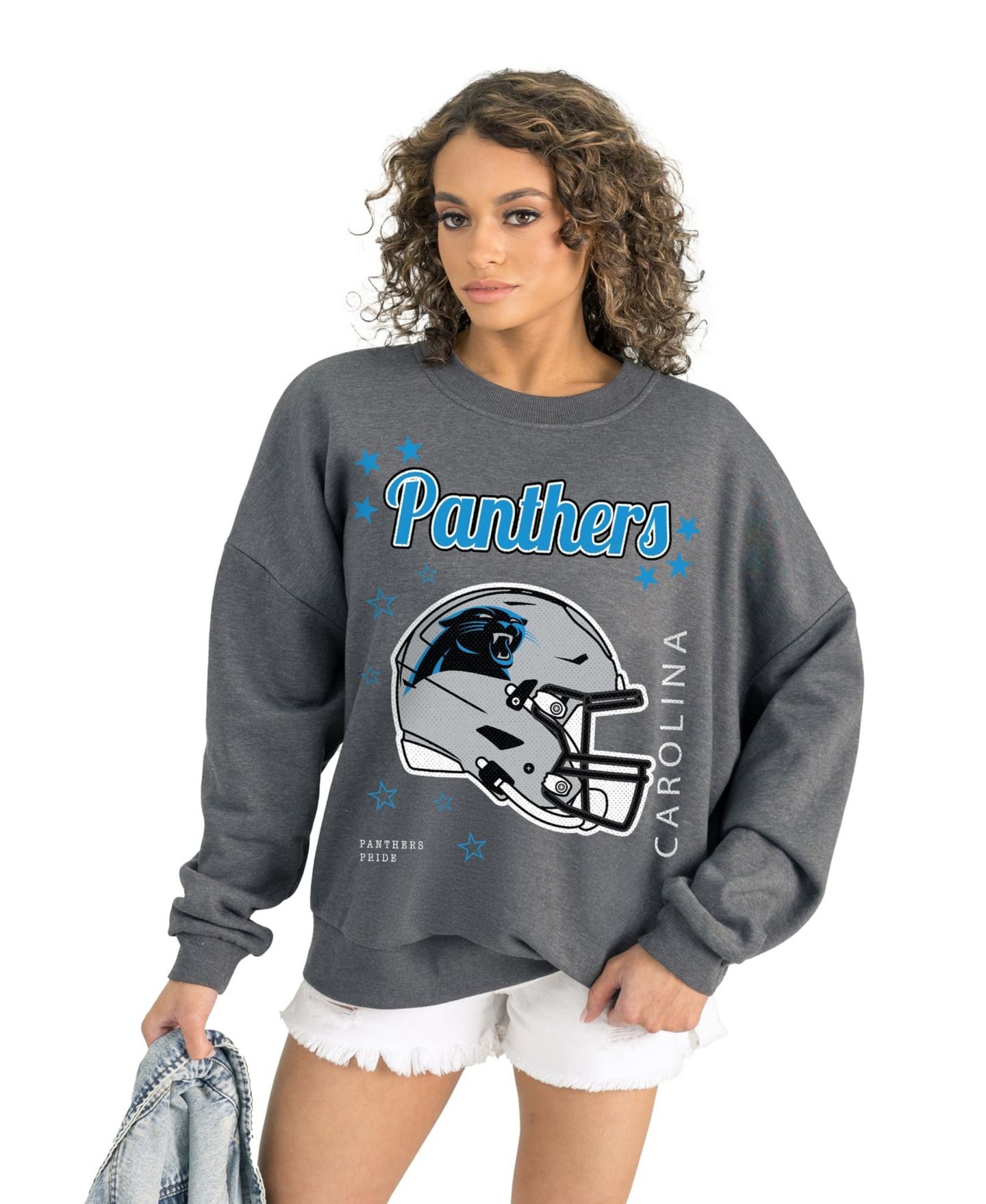 Женская толстовка Gameday Couture Gray Carolina Panthers Ready to Rumble Premium Fleece Pullover — фото 1