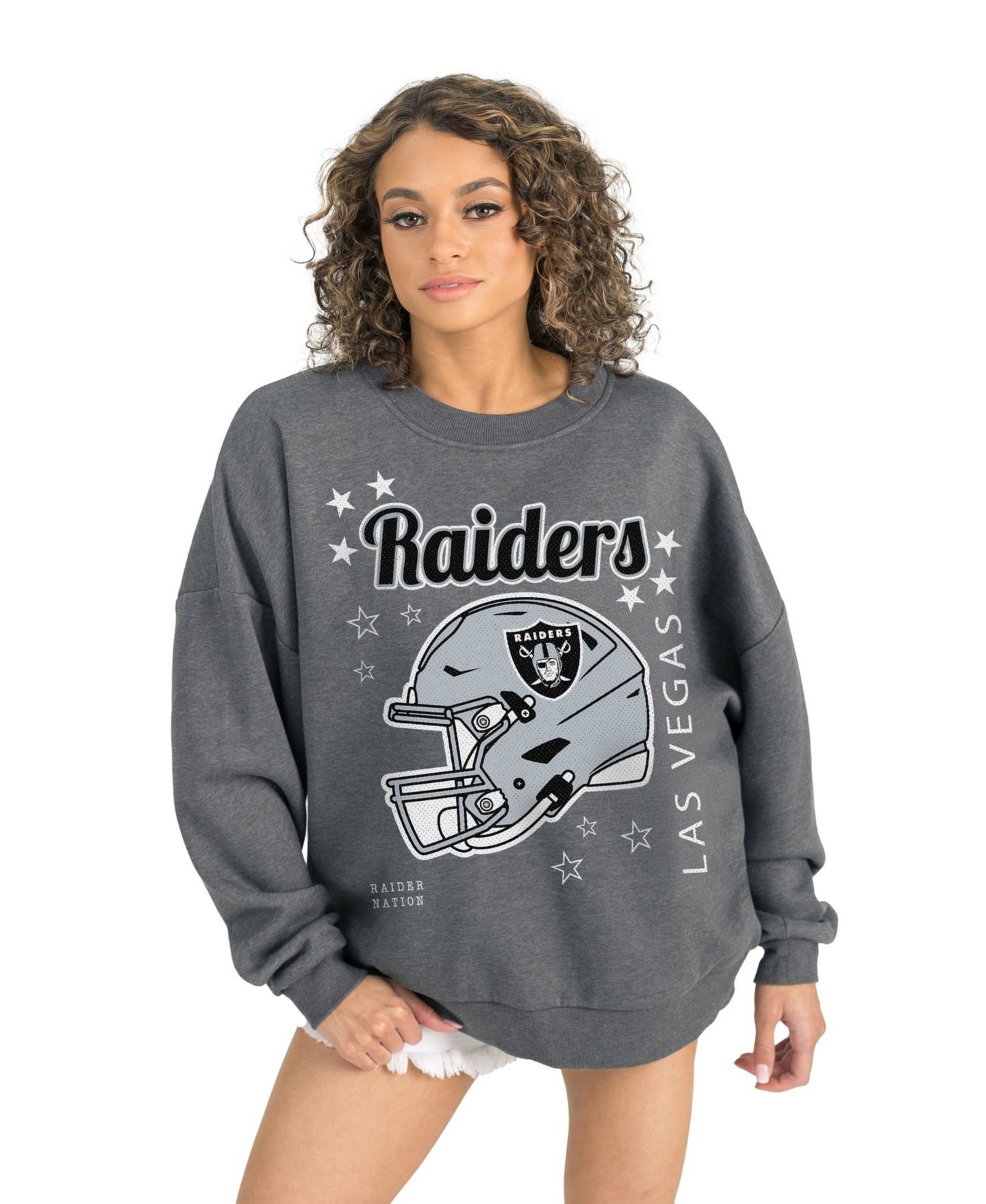Женская толстовка Gameday Couture Gray Las Vegas Raiders Ready to Rumble Premium Fleece Pullover — фото 2