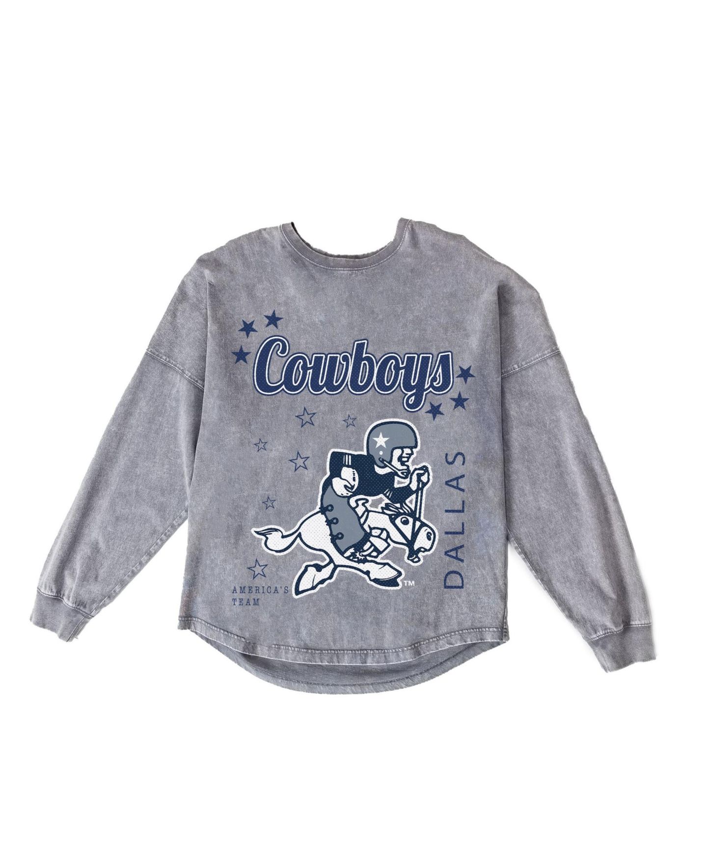 Женская футболка Gameday Couture Gray Dallas Cowboys Starbound Oversized Snow Wash Long-Sleeve — фото 6