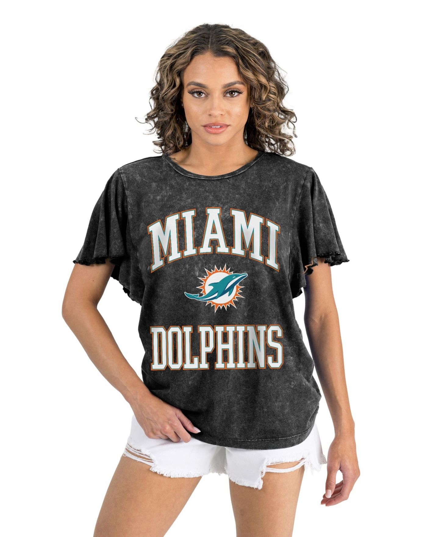 Женская футболка Gameday Couture Black Miami Dolphins Relaxed Flutter Sleeve — фото 3