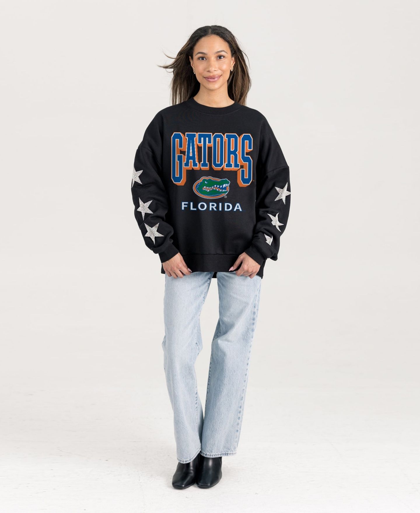 Женская толстовка Gameday Couture Black Florida Gators Pure Victory Relaxed Rhinestone Pullover — фото 3