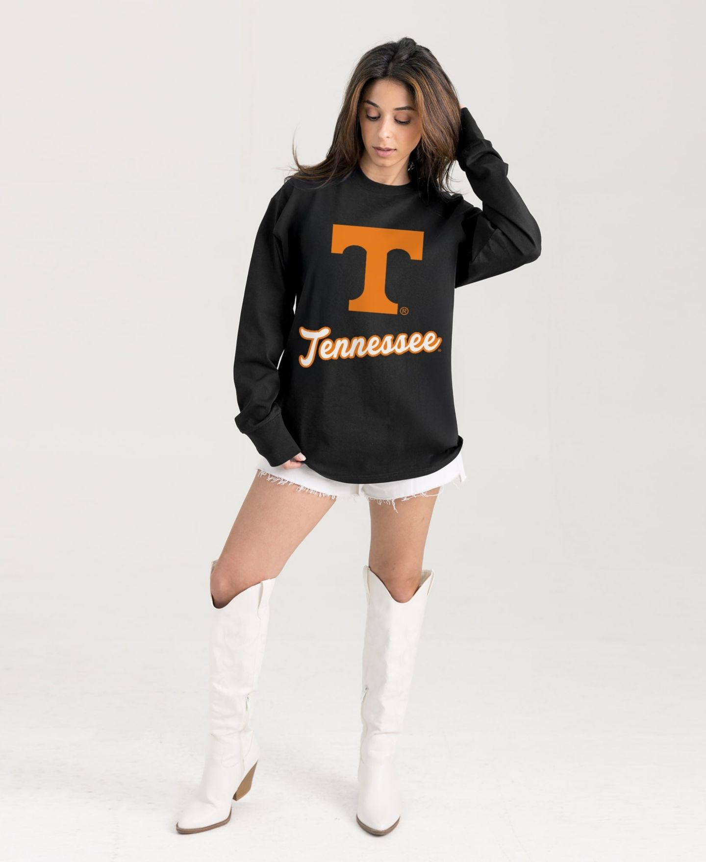 Женская футболка Gameday Couture Black Tennessee Volunteers Oversized Honor Roll Long-Sleeve — фото 1