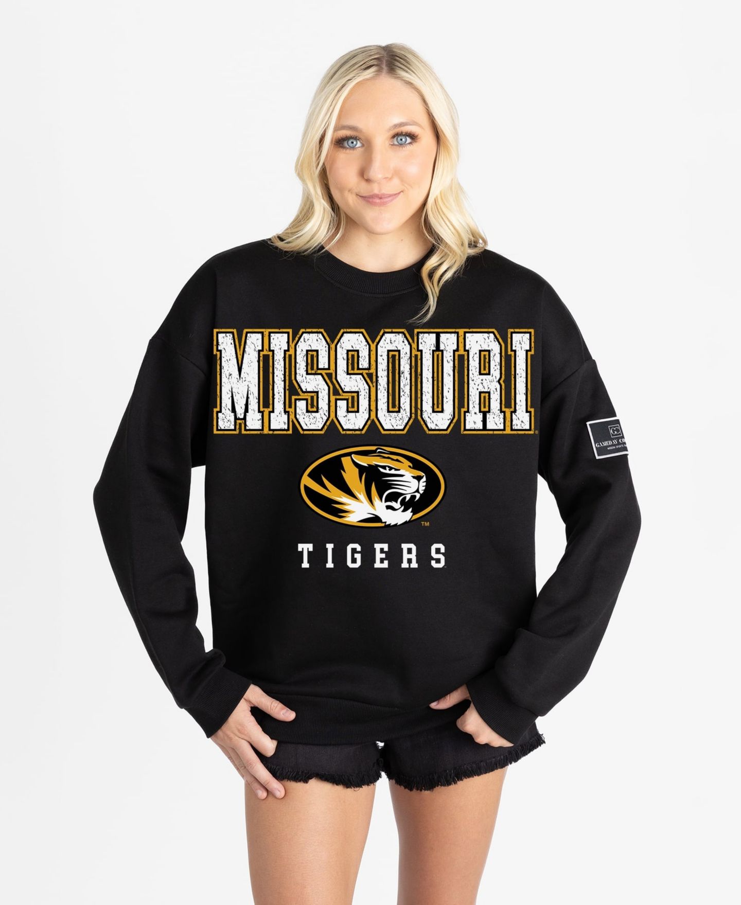 Женская толстовка Gameday Couture Black Missouri Tigers Oversized Level Up Black Label Premium — фото 5
