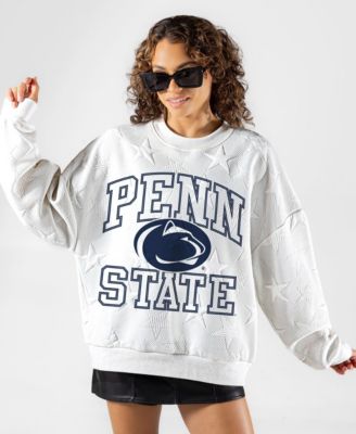 Women's White Penn State Nittany Lions Big Play Energy Tonal Star Embossed Sweatshirt