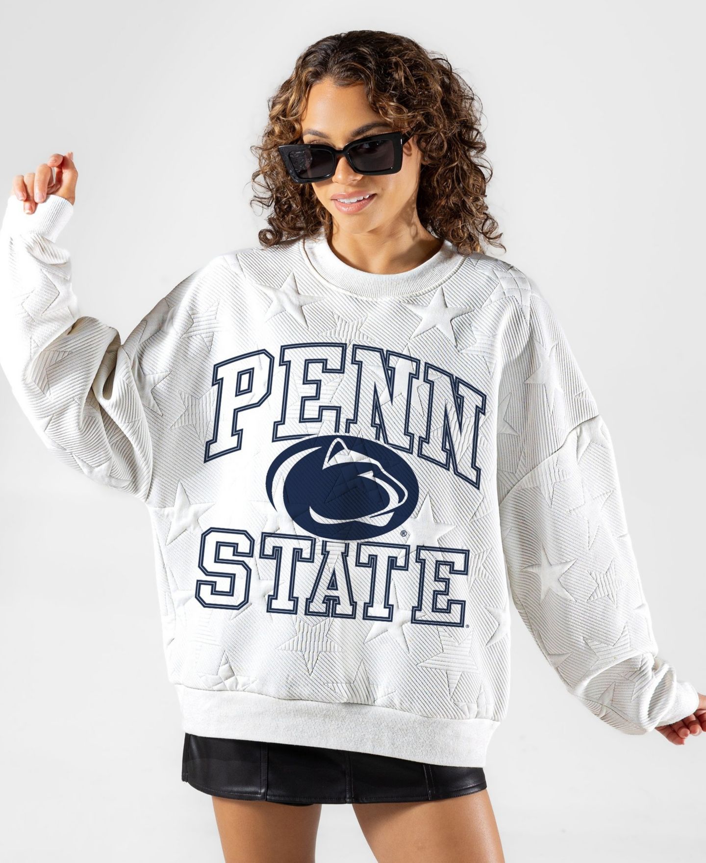 Женская толстовка Gameday Couture White Penn State Nittany Lions Big Play Energy Tonal Star Embossed — фото 1