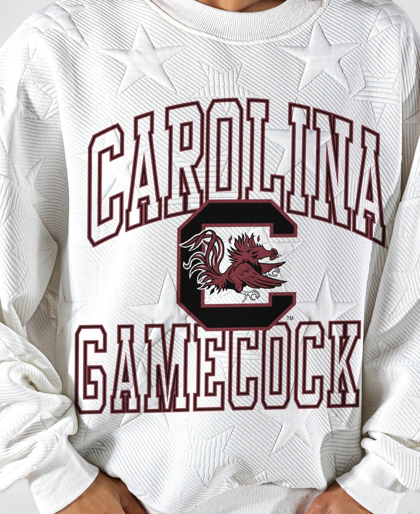 Женская толстовка Gameday Couture White South Carolina Gamecocks Big Play Energy Tonal Star Embossed — фото 5