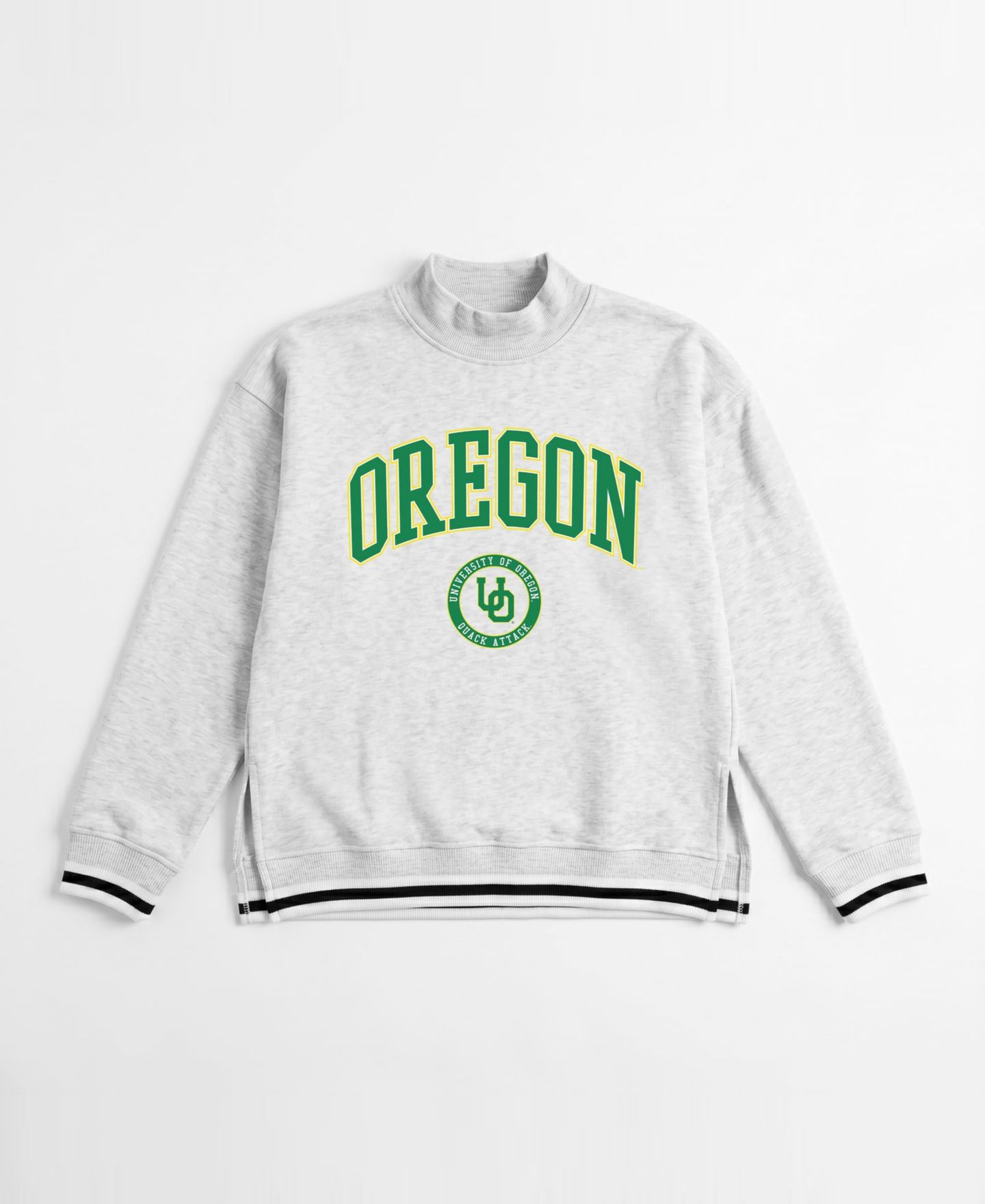 Женская толстовка Gameday Couture Heather Gray Oregon Ducks Rally Point Contrast Stripe Mock Neck — фото 5