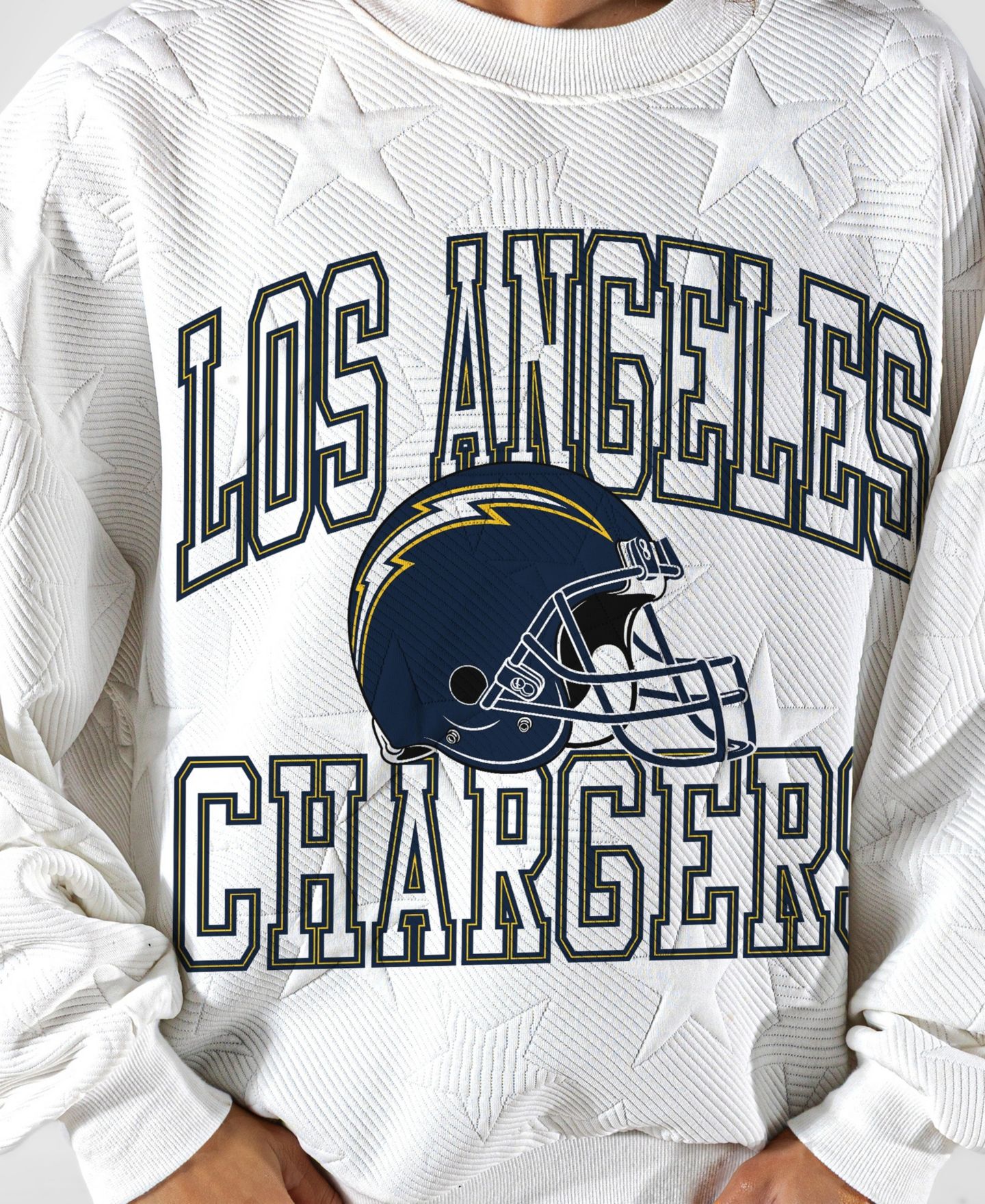Женская толстовка Gameday Couture White Los Angeles Chargers Big Play Energy Tonal Star Embossed — фото 5