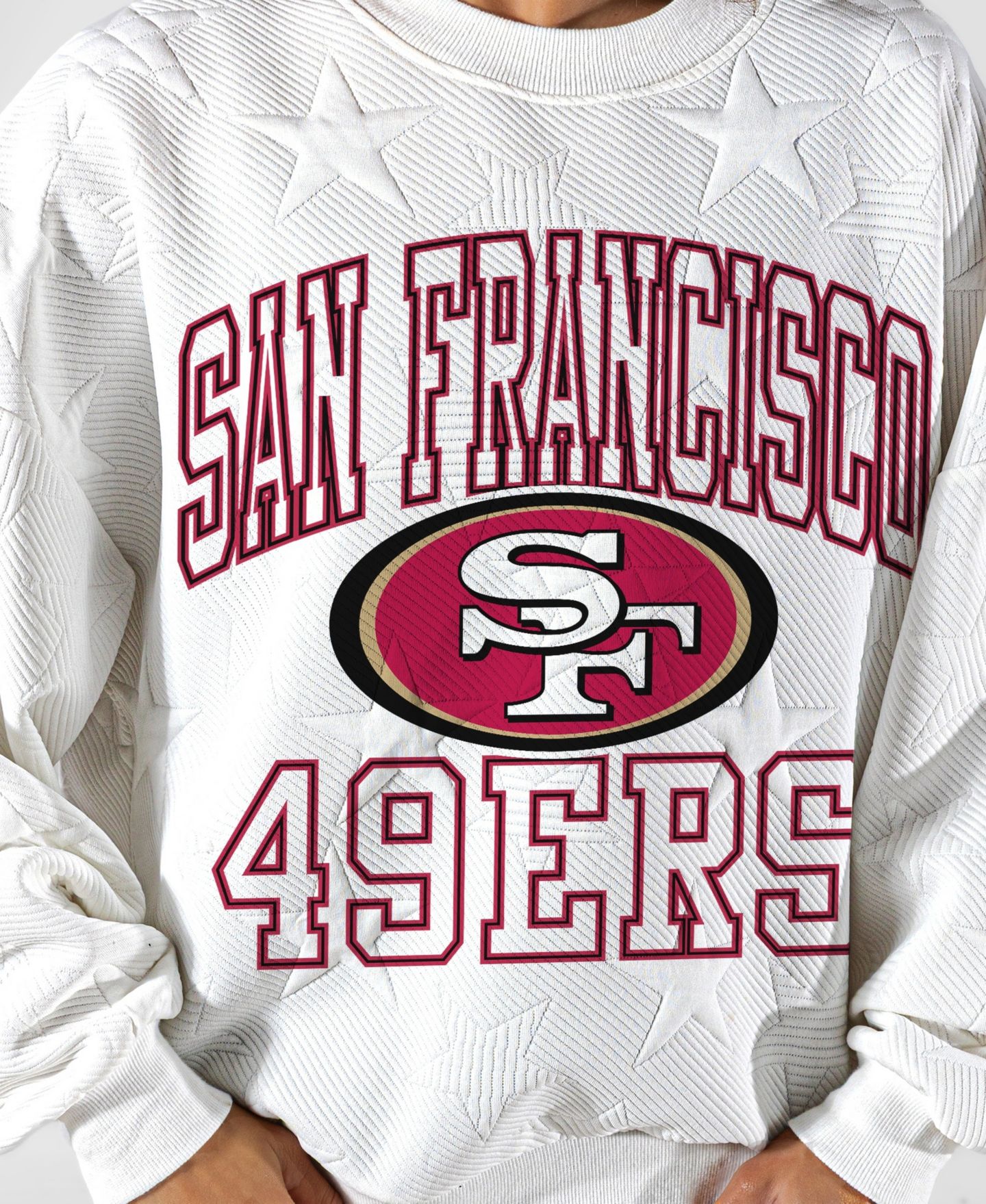 Женская толстовка Gameday Couture White San Francisco 49ers Big Play Energy Tonal Star Embossed — фото 5