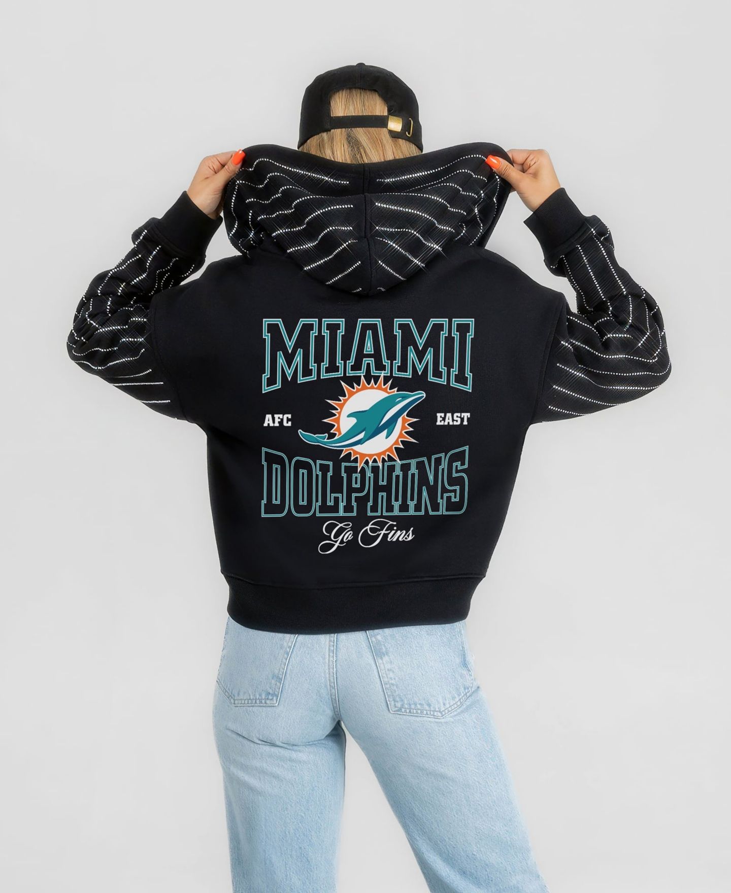 Женское худи Gameday Couture Black Miami Dolphins Eyes on the Prize Mid-Crop Full-Zip — фото 1