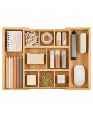 Expandable Drawer Organizer 10 Adjustable Compartments Multi Use Storage Trays