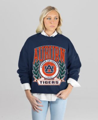 Women's Navy Auburn Tigers Classic Archives Oversized Premium Fleece Sweatshirt