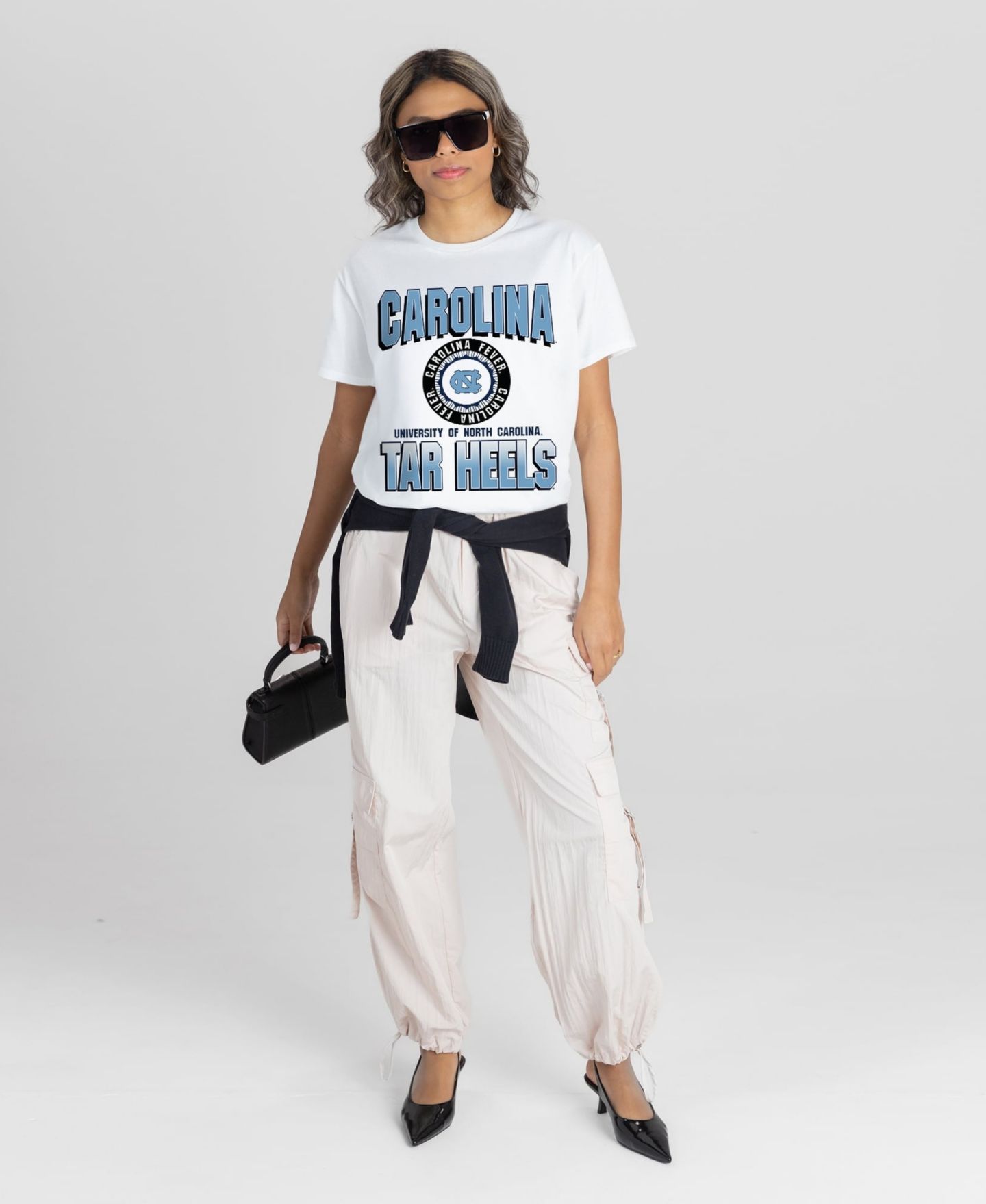 Женские футболки Gameday Couture White North Carolina Tar Heels All-Time Classic Oversized Flowy — фото 3