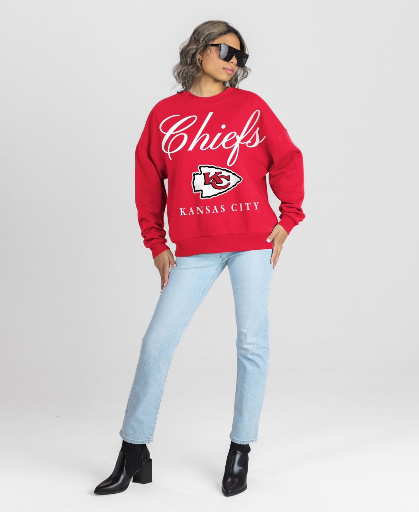 Женская толстовка Gameday Couture Red Kansas City Chiefs Legacy Club Premium Fleece Drop Shoulder Oversized — фото 3
