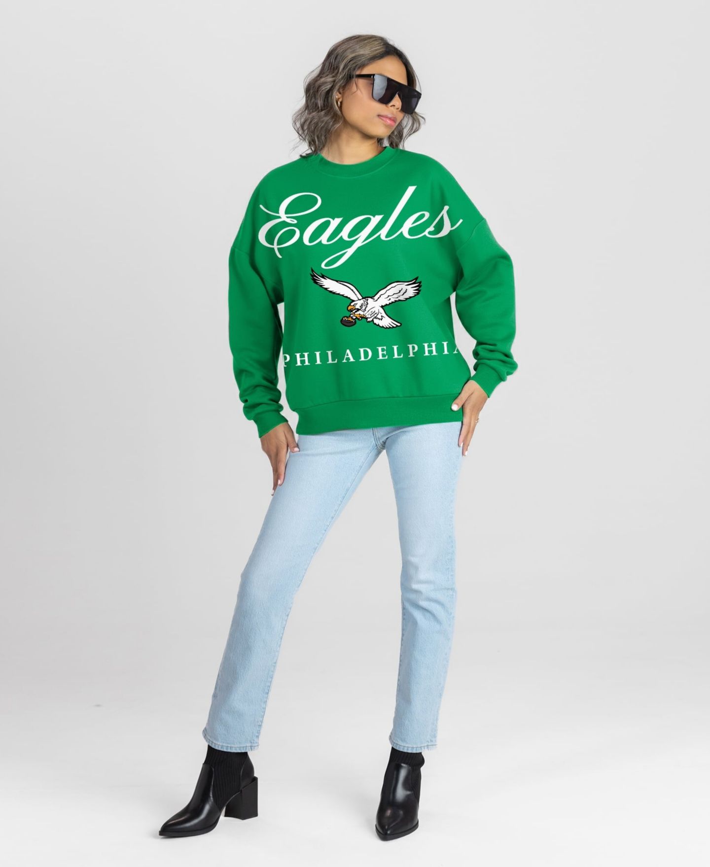 Женская толстовка Gameday Couture Kelly Green Philadelphia Eagles Legacy Club Premium Fleece Drop Shoulder Oversized — фото 3